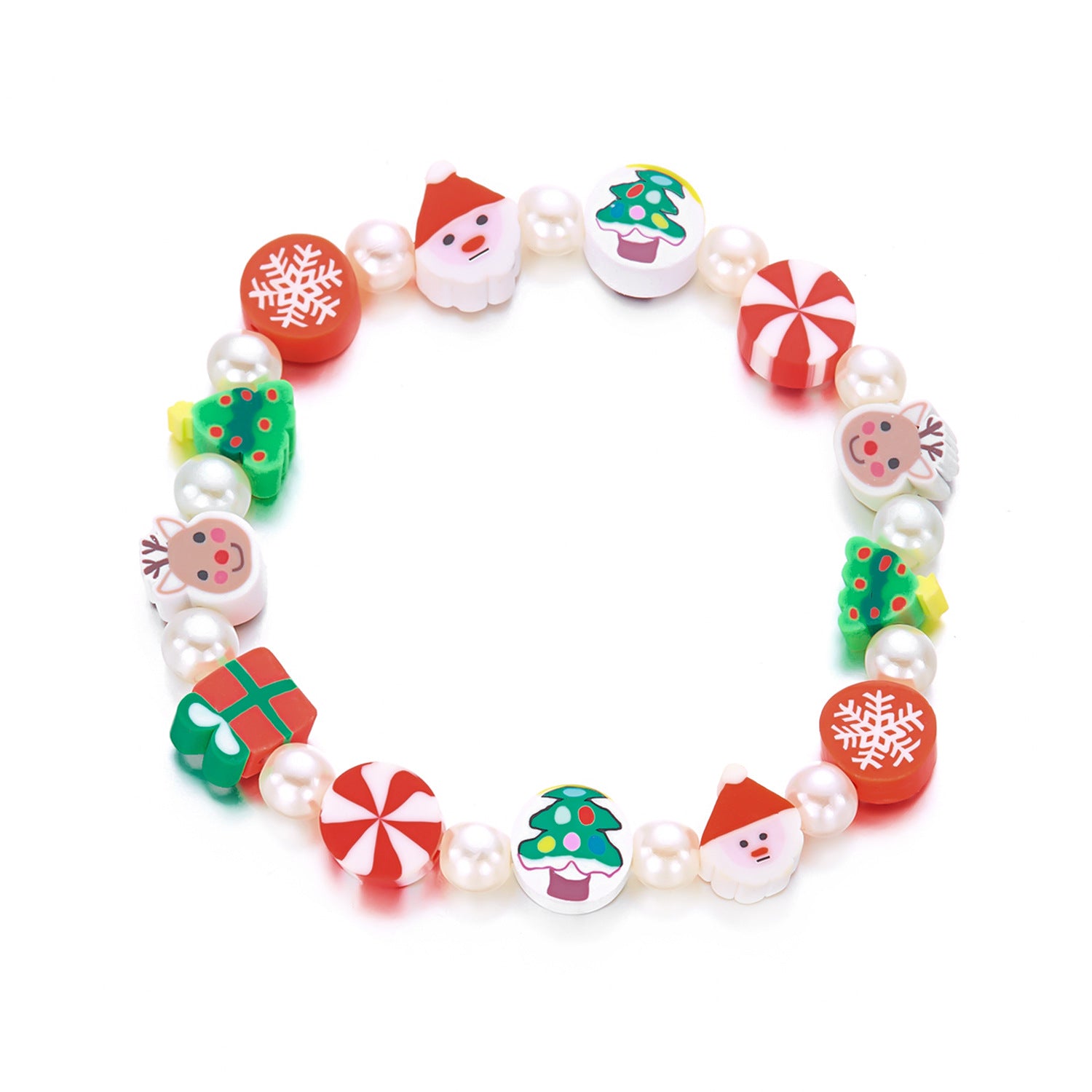 Wholesale Christmas tree soft ceramic beaded bracelet