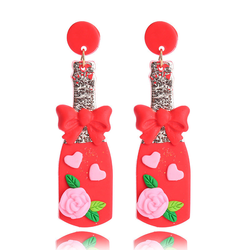 Wholesale Valentine's Day Supply Soft Pottery  Love Earrings