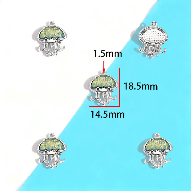 Wholesale Electroplated Zinc Alloy Blue Star Moon Resin Inlay Pendant Charms For DIY Jewelry Making Bag Charm Keychain Everyday Wear