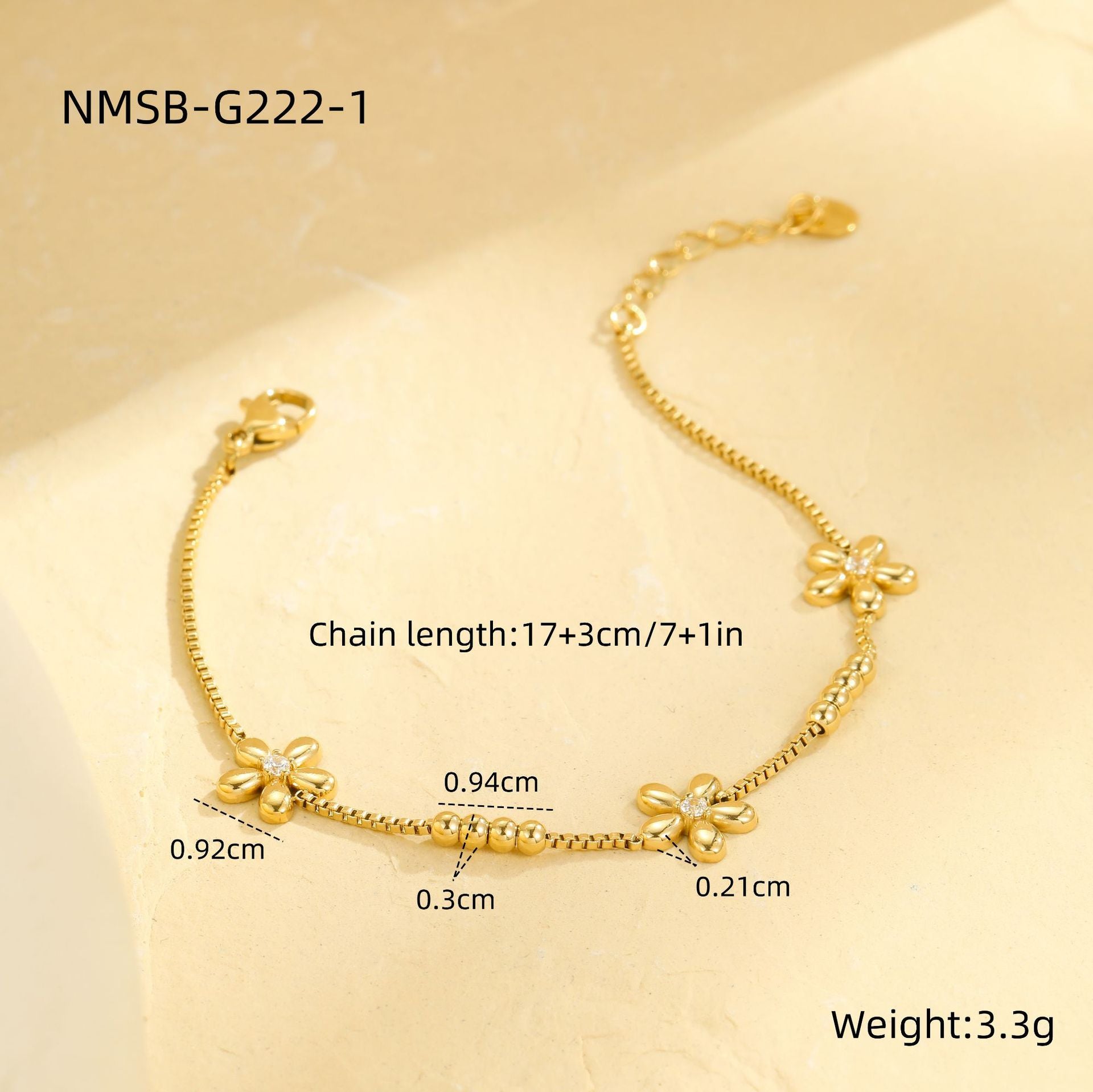 Wholesale  flower diamond fashion luxury stainless steel bracelet