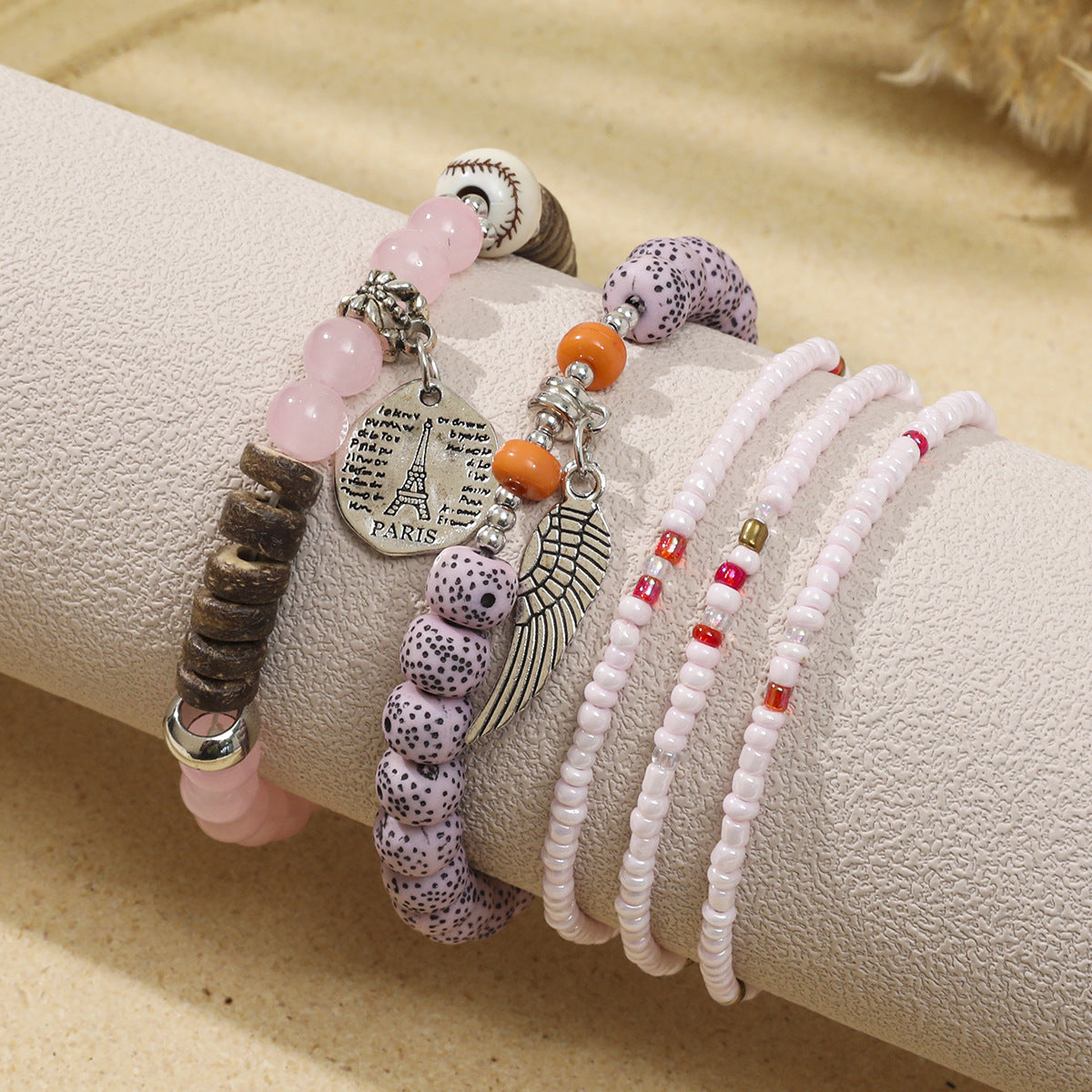 Wholesale Ethnic Style Stretch Bracelet Wing Pendant Stacking Bracelet ACC-BT-XLH007