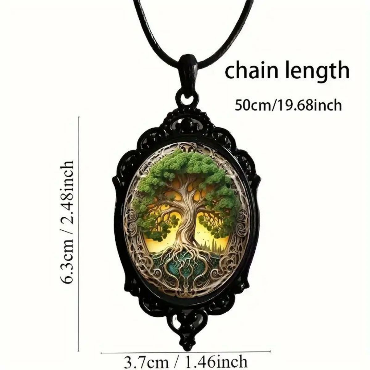 Wholesale  Vintage Gothic Tree of Life Oval Necklace