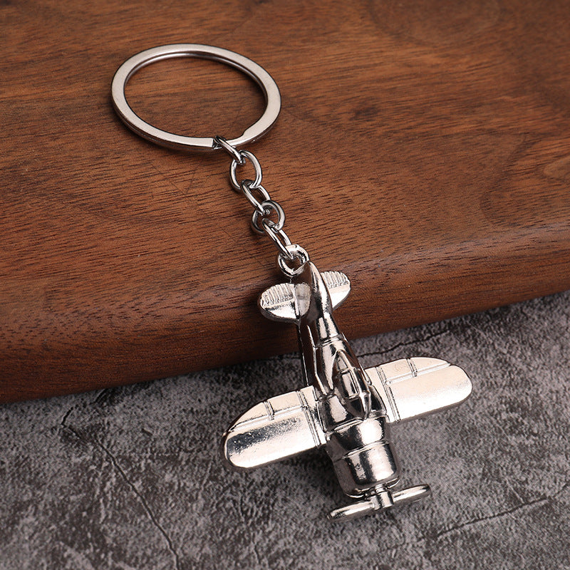 Wholesale Creative Metal Airplane Keychain Fighter Plane Key Pendant
