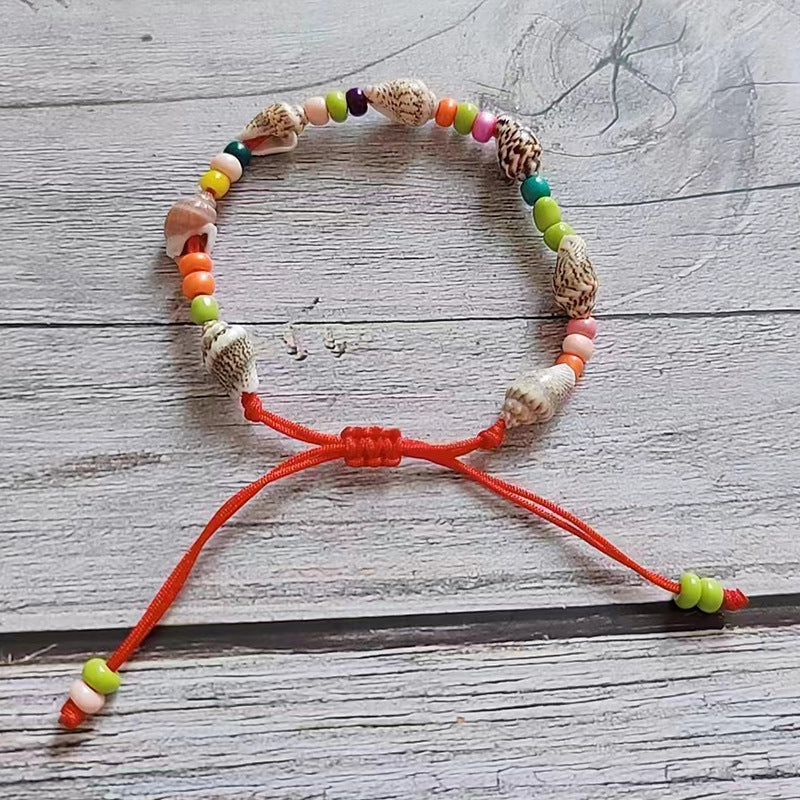 Wholesale Rice Beads Natural Shell Conch Hand Braided Bracelet Rope Beaded Bracelets ACC-BT-Youl003