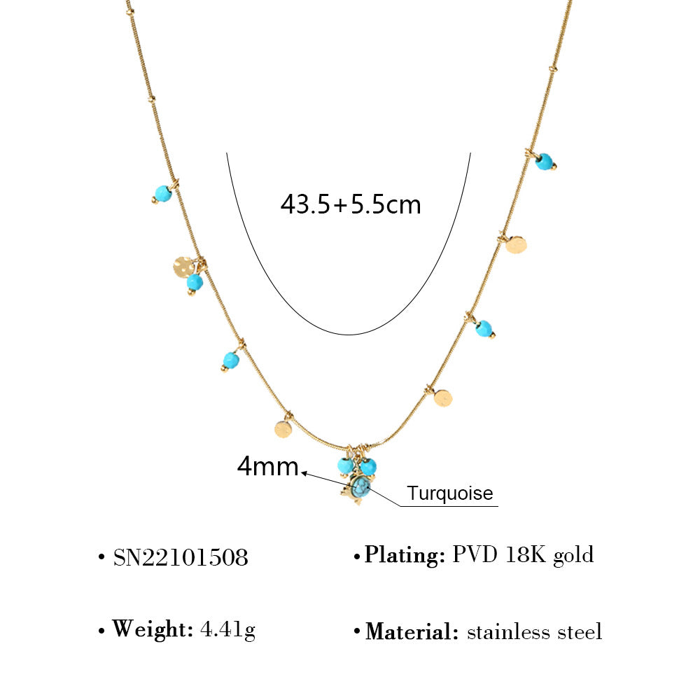 Wholesale  beaded handmade chain diy stainless steel necklace