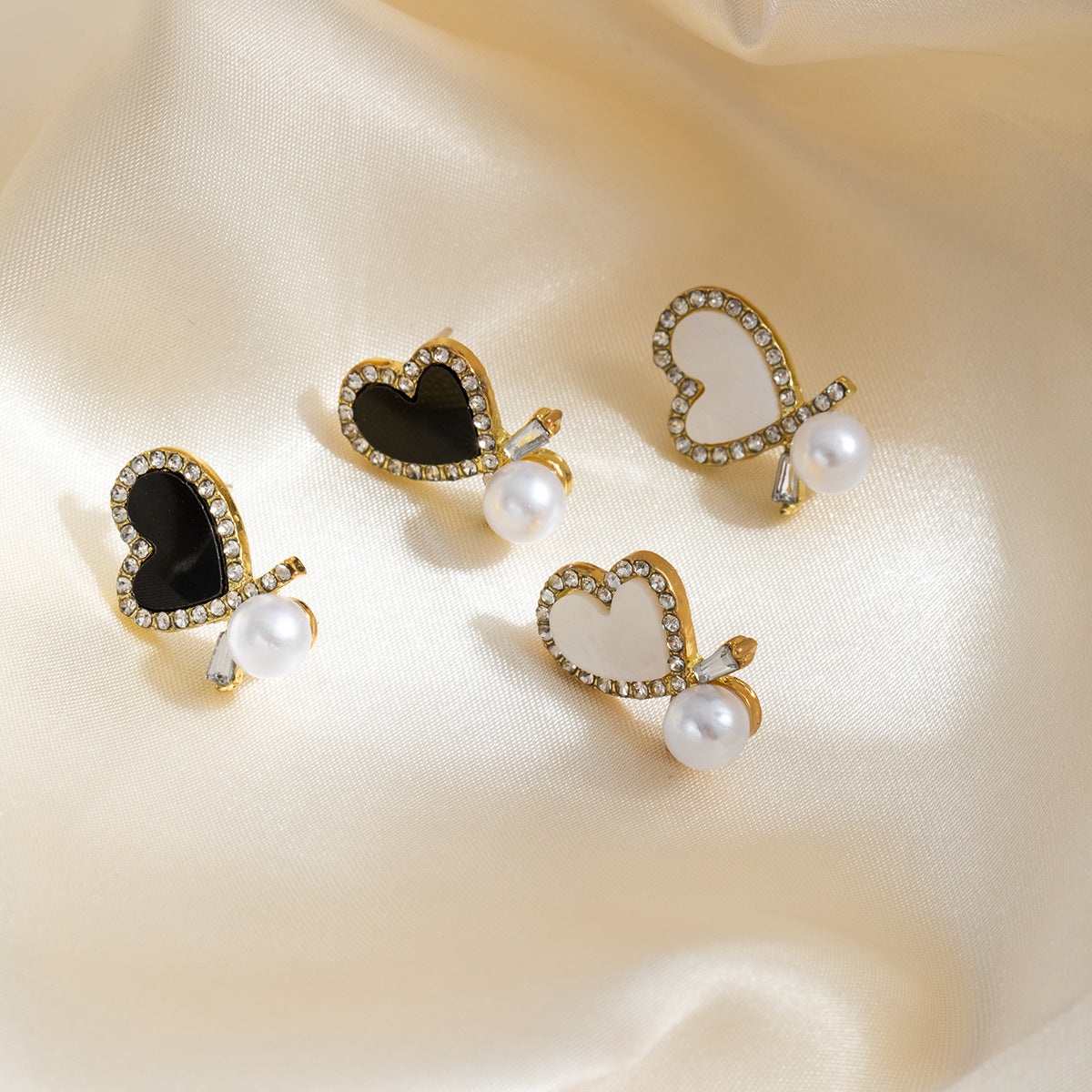 Wholesale Love Inlaid Pearl Earrings ACC-ES-MDD064