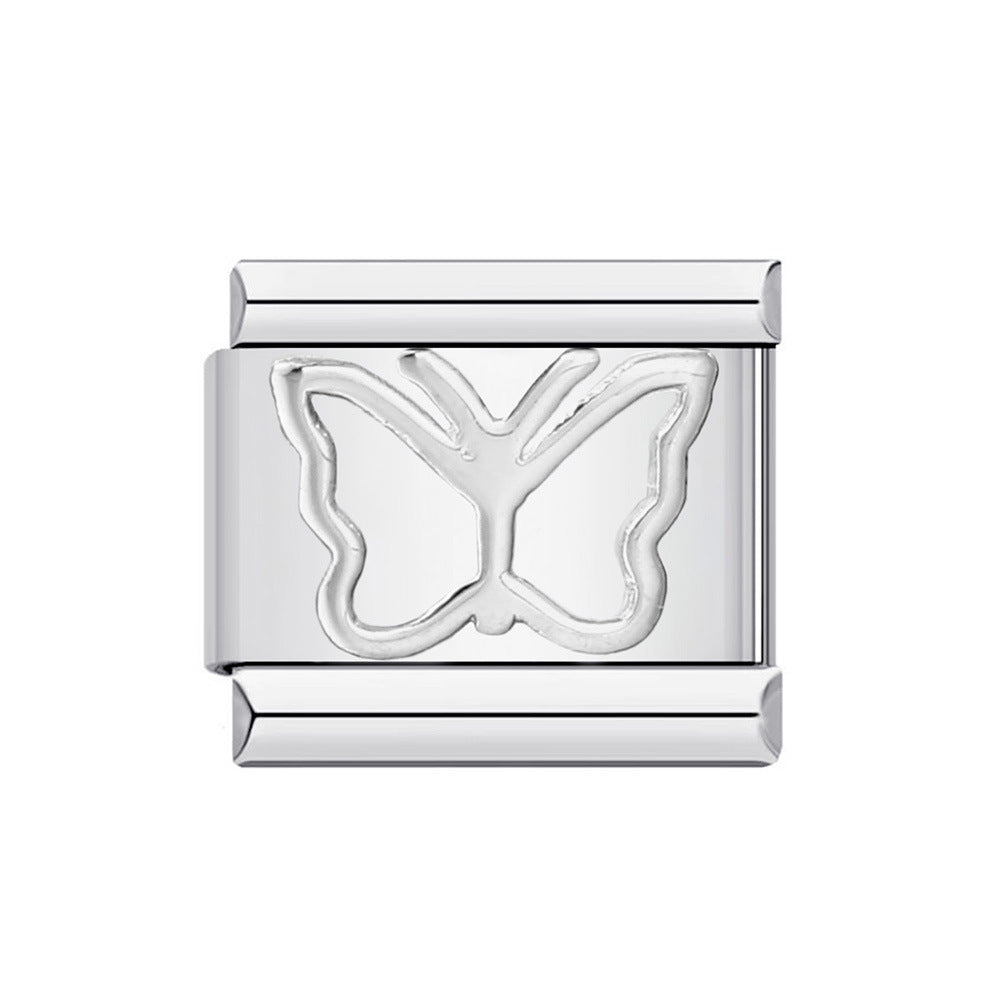 Wholesale Colorful Butterfly Italian Charm Bracelet DIY Stainless Steel Jewelry Accessory for Resale