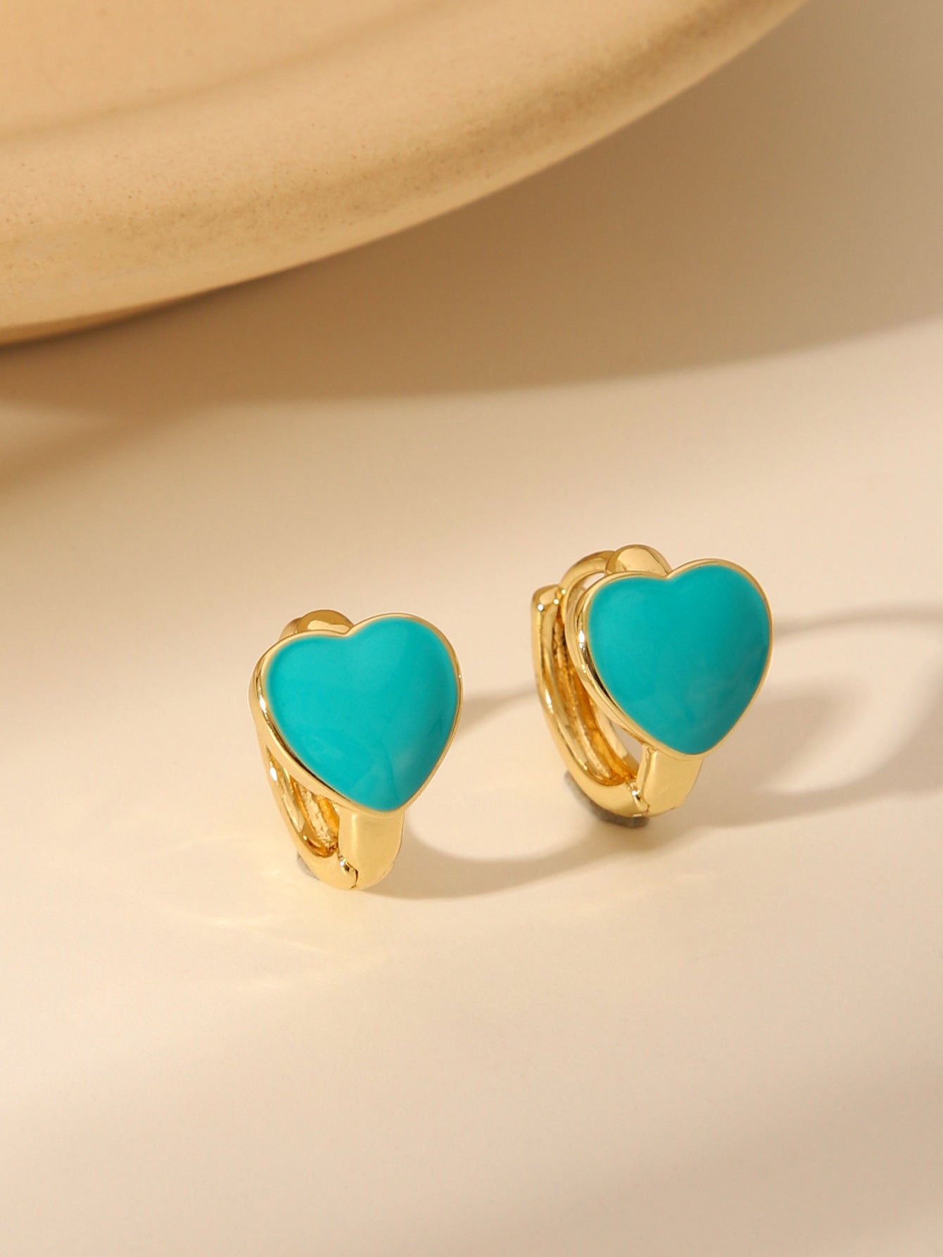Wholesale Stainless steel gold-plated heart-shaped zircon earrings