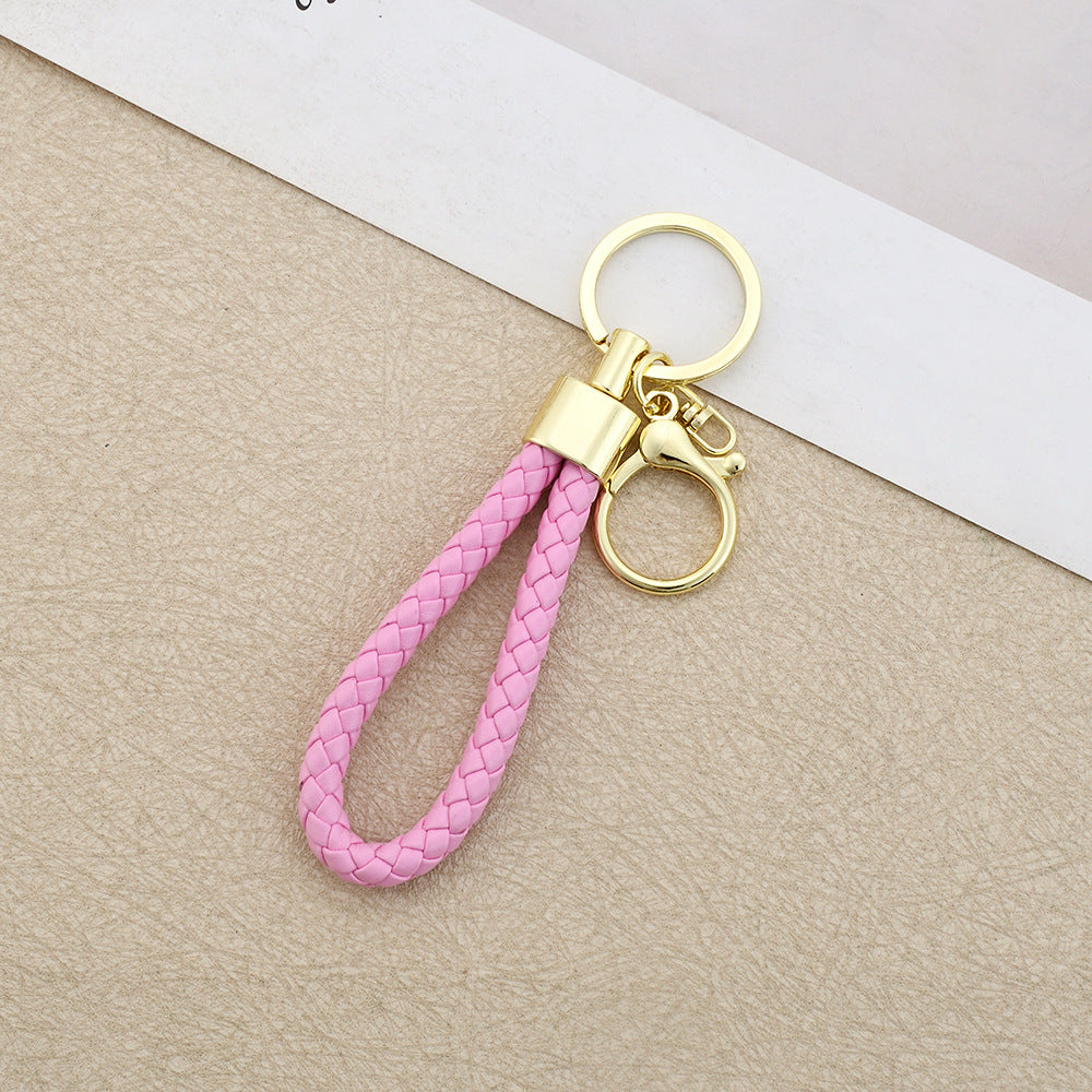 Wholesale Leather Round Dragon Woven Keychain Car Key Accessory Birthday Gift for Colleagues