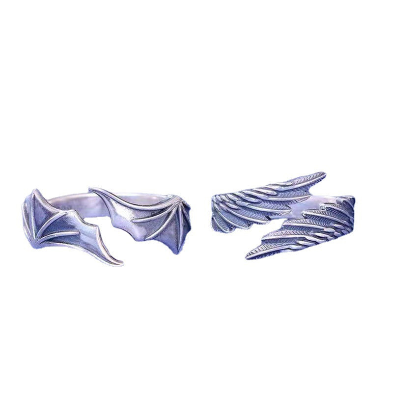 Wholesale Angel and Devil Wings Thai Silver Open Adjustable Rings ACC-RS-Yudie003