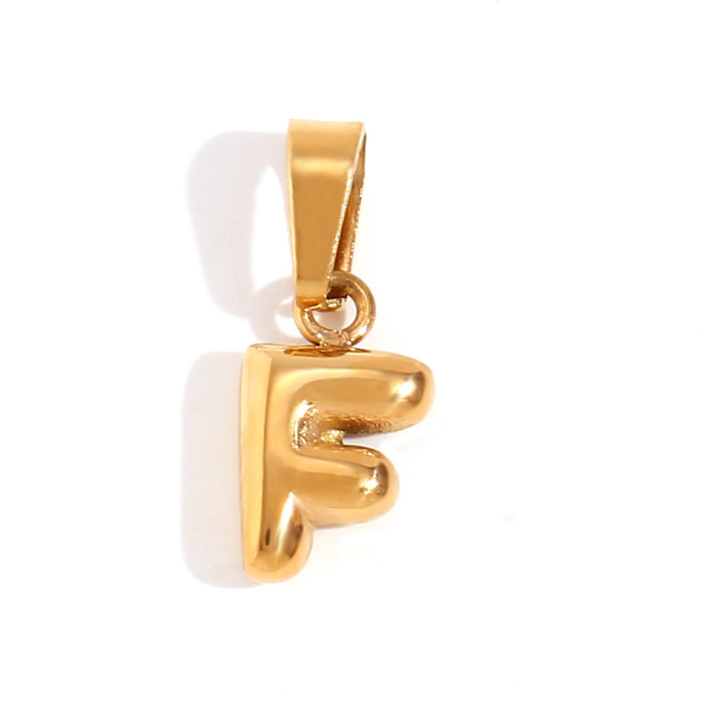 Wholesale Stainless Steel Plated 18K Gold Mini Bubble Lettering Pendant ACC-NE-Mengj001