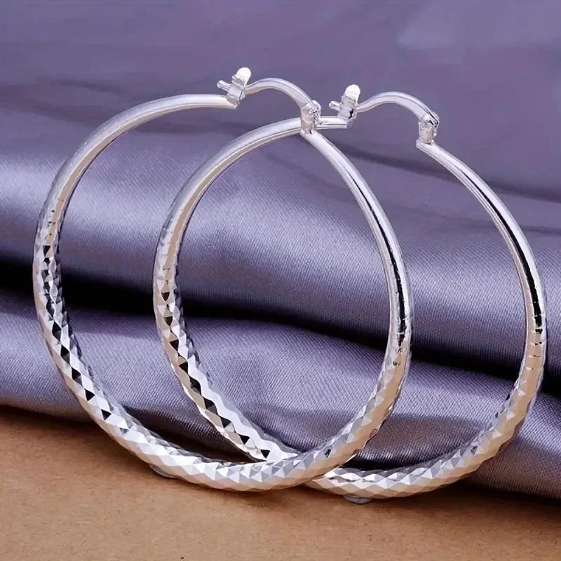 Wholesale  Hoop Earrings Copper Silver Plated Jewelry
