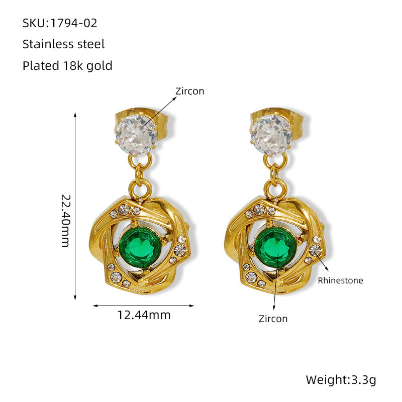 Wholesale Light luxury fashion cross zircon earrings