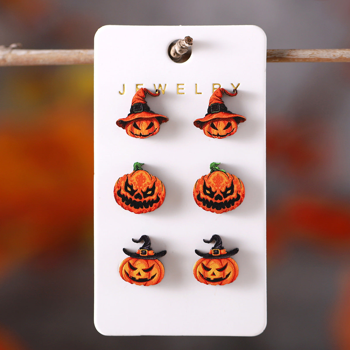 Wholesale  Halloween Ghost Witch Hat Black Cat Ghost Face Pumpkin Earrings Set