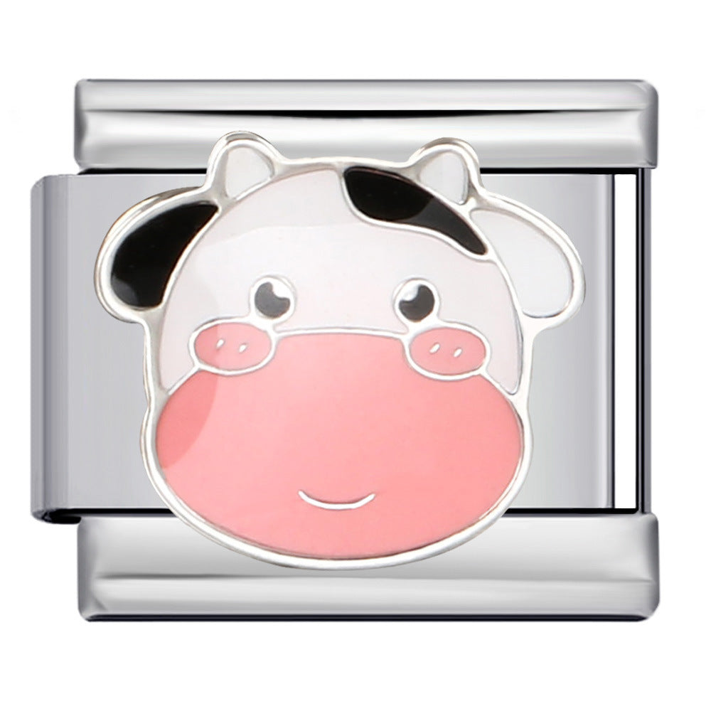 Wholesale Italian Charm Bracelet 9mm DIY Splicing Removable Oil Drop Animal Stainless Steel Composable Bracelet