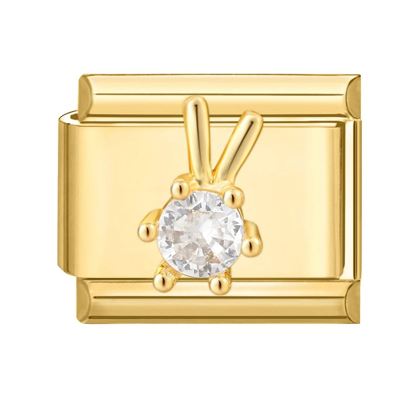 Wholesale Italian Charm Bracelet 9mm DIY Gold Bottom  Creative Stainless Steel Composable Bracelet