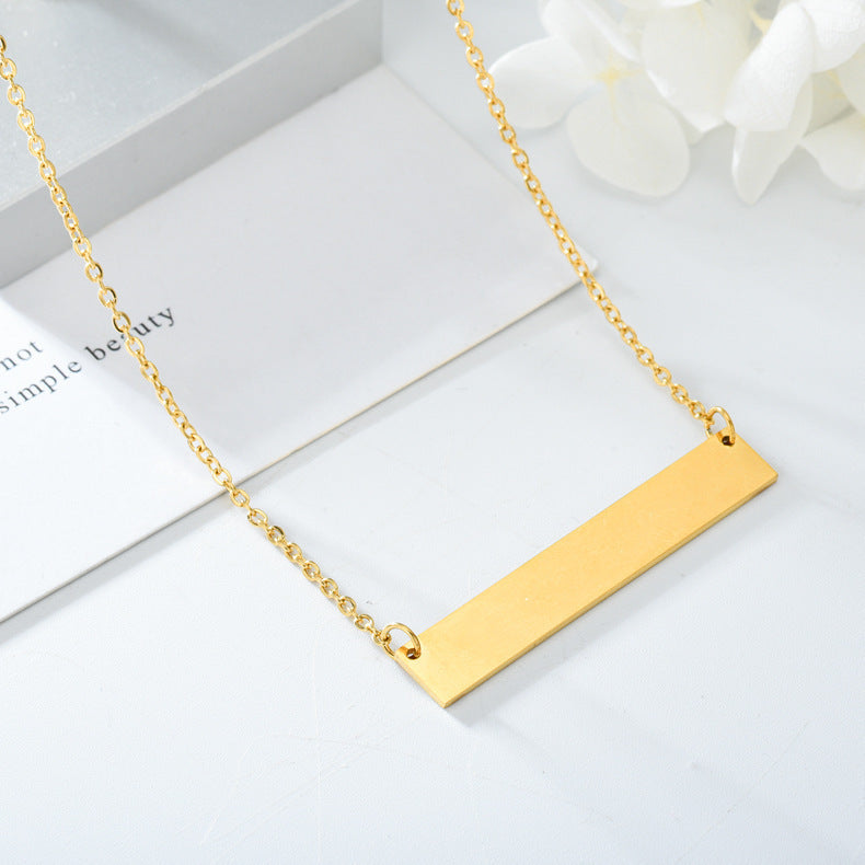 Wholesale Black Titanium Steel Box Chain Necklace |  Geometry Pendant for Daily Layering Jewelry Accessory