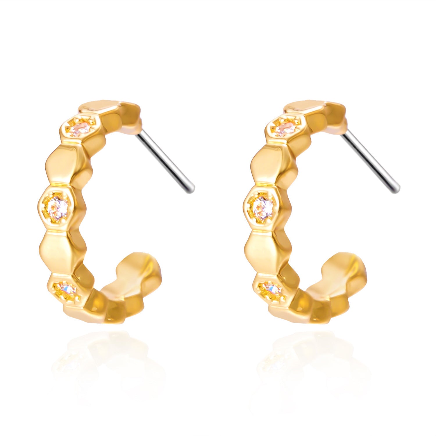 Wholesale  Female Sense Honeycomb Earrings