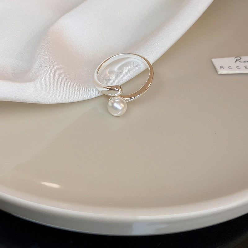 Wholesale Plated Fresh Water Pearl Zircon Butterfly Ring