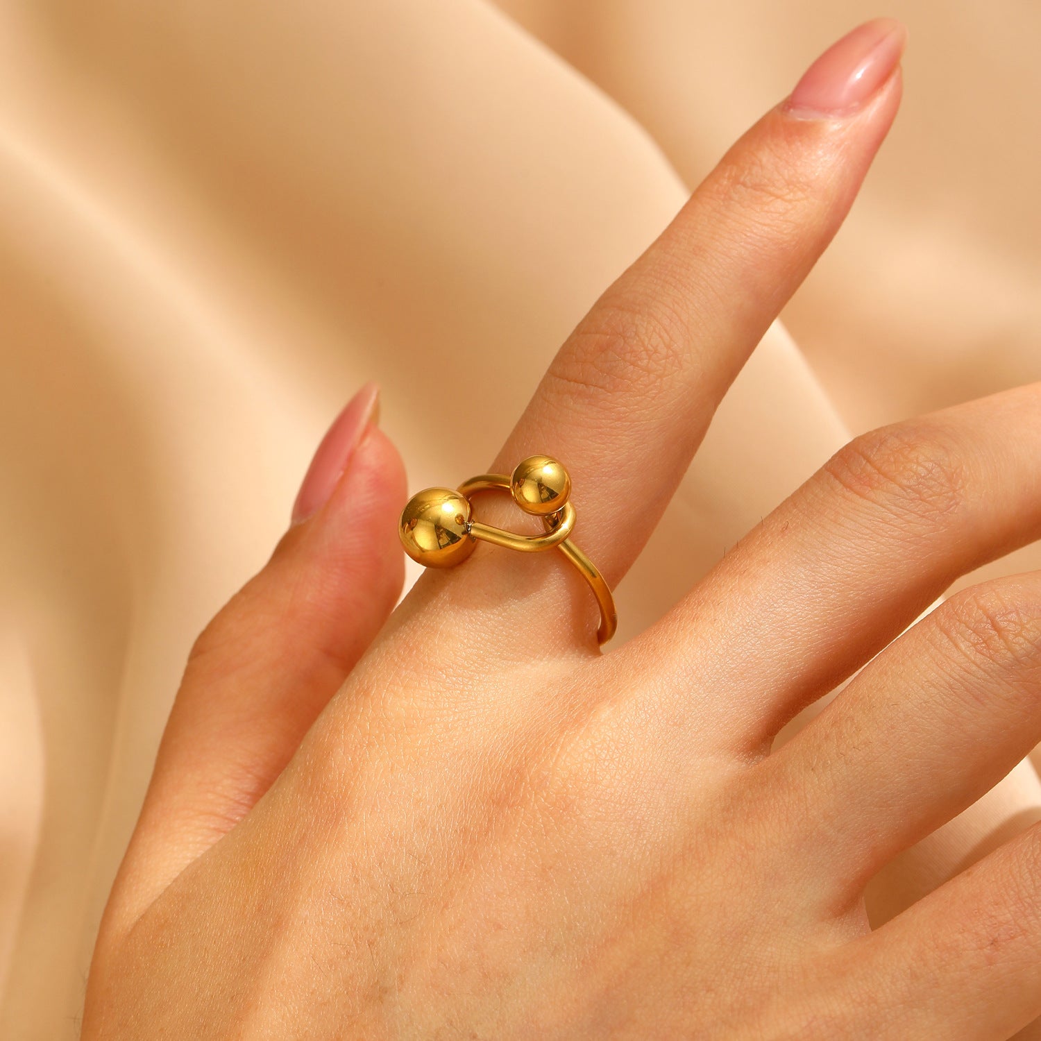 Wholesale small large ball stainless steel ring  accessories jewelry