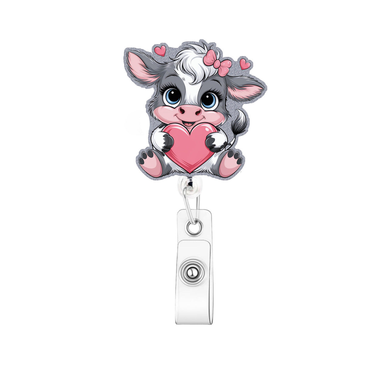 Wholesale retractable acrylic Valentine' s Day Badge Reels