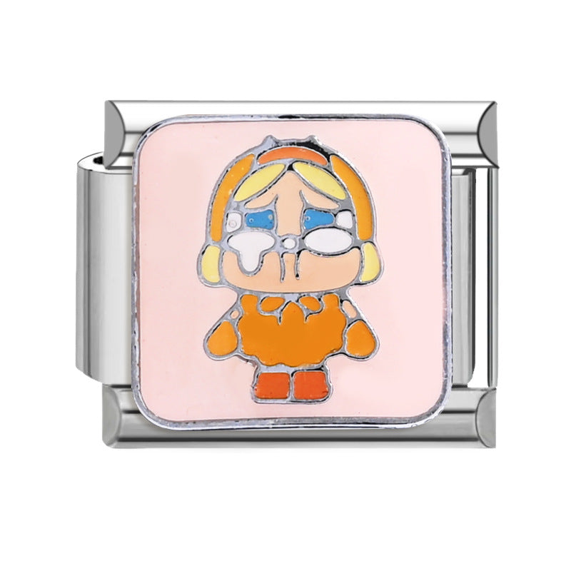 Wholesale  9mm Italian Charm Starter Bracelets DIY square Single Section Creative Stainless Steel Composable Bracelet