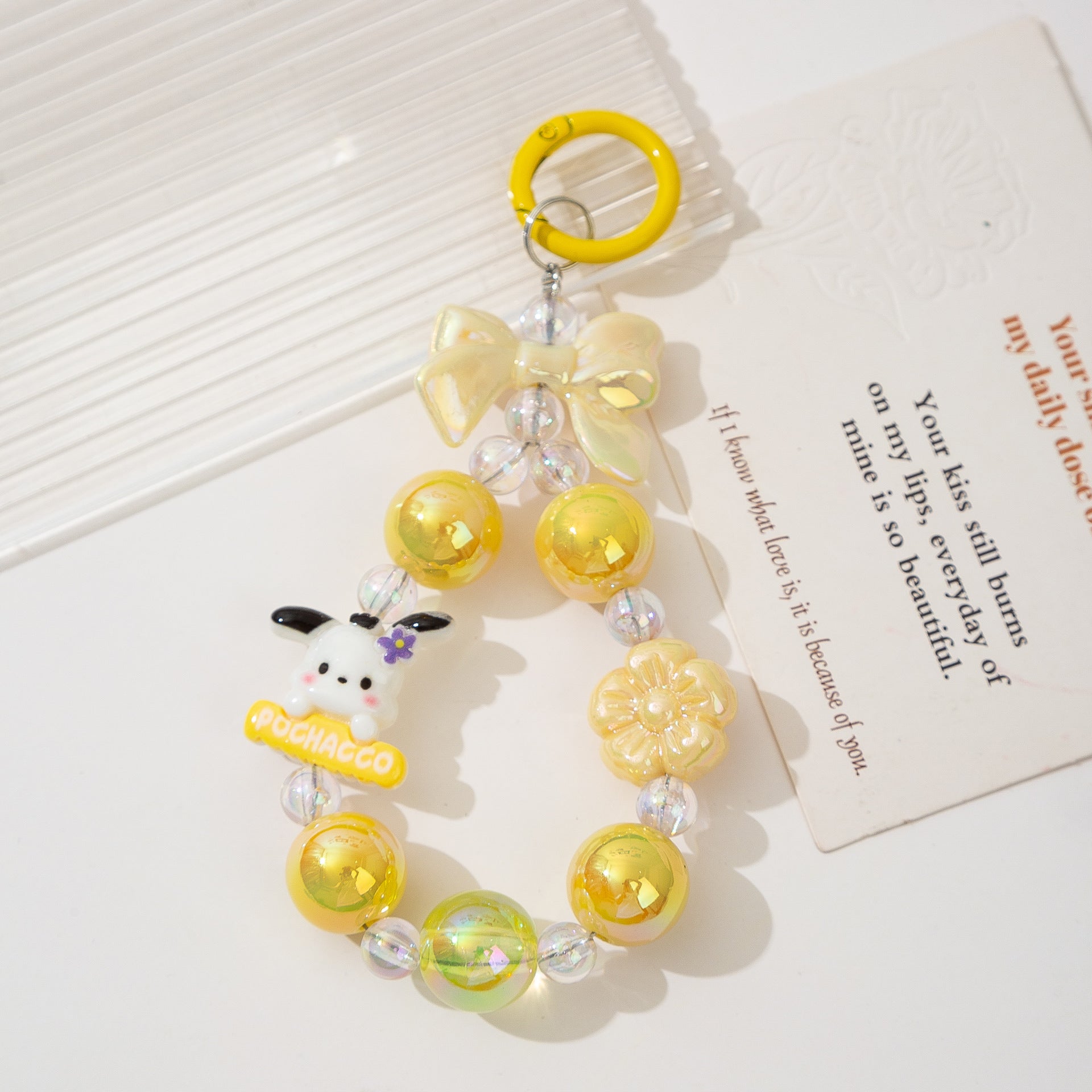 Wholesale Cartoon Fun Handmade Beaded Acrylic Colorful Keychain ACCVIP