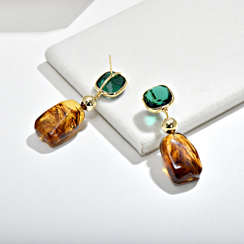 Wholesale Simple Amber Crystal Earrings ACC-ES-JiuJia001