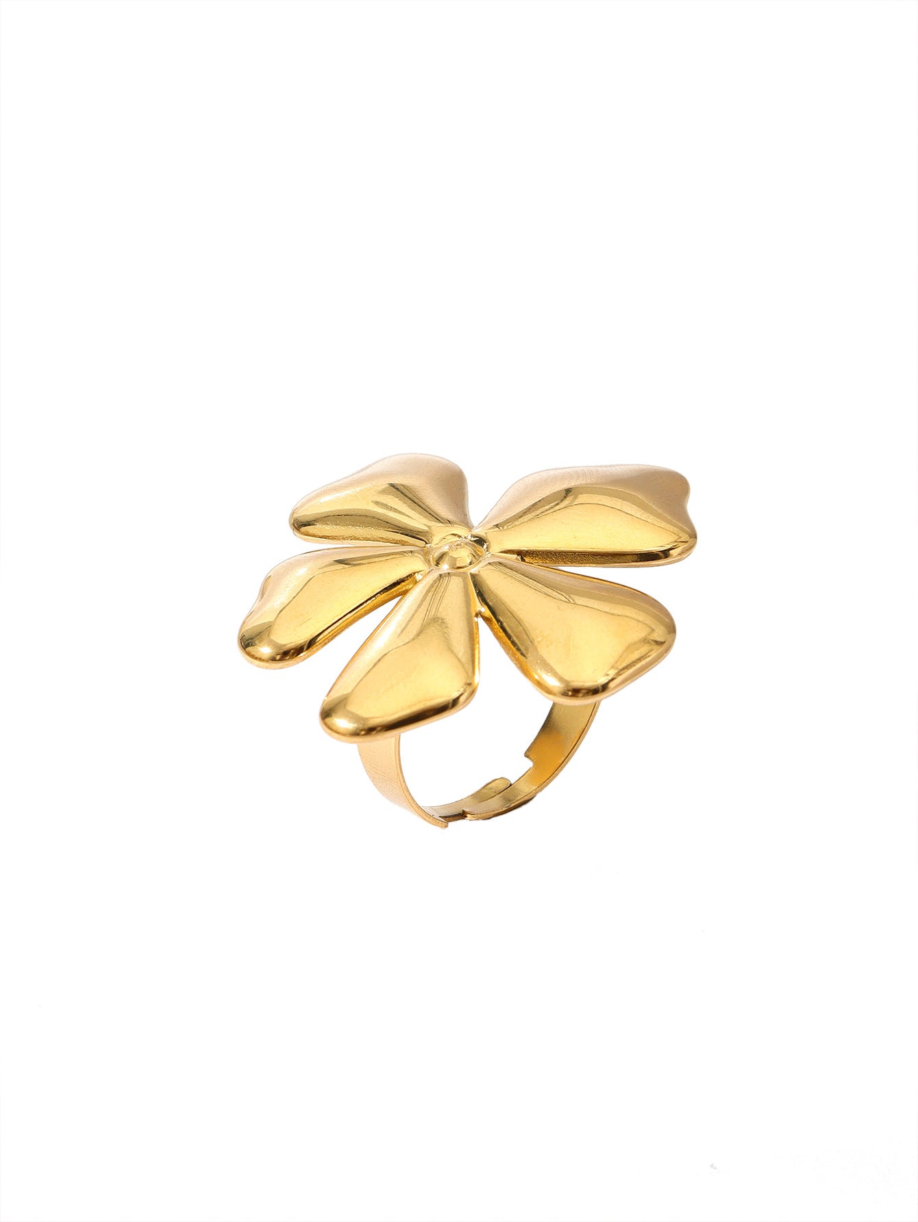 Wholesale Stainless Steel Palm Petal Ring 18k Gold Plated Rings ACC-RS-MuC011