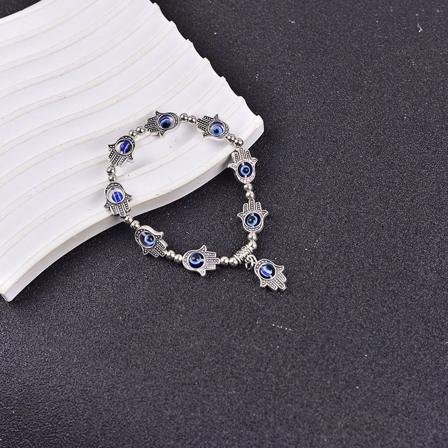 Wholesale Retro Devil' s Eye Beaded Bracelet Zinc Alloy Fashion Accessory for Everyday Wear and Gift