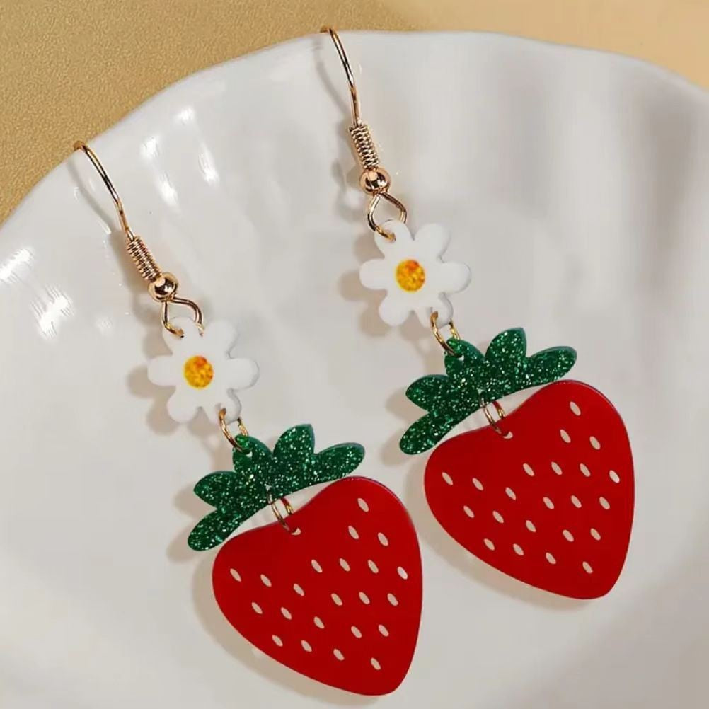 Wholesale Creative Handmade Strawberry Acrylic Earrings ACC-ES-AnDao032