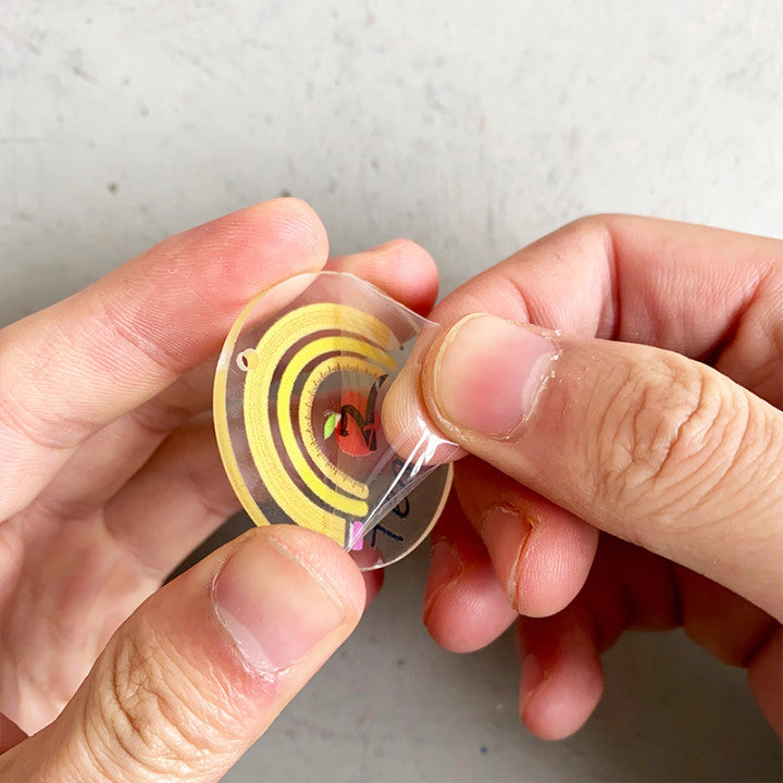 Wholesale 2 Pairs/pack Western Style Rainbow Leopard Print Apple Teacher Gift Acrylic Keychain Teacher's Day ACC-KC-HY020