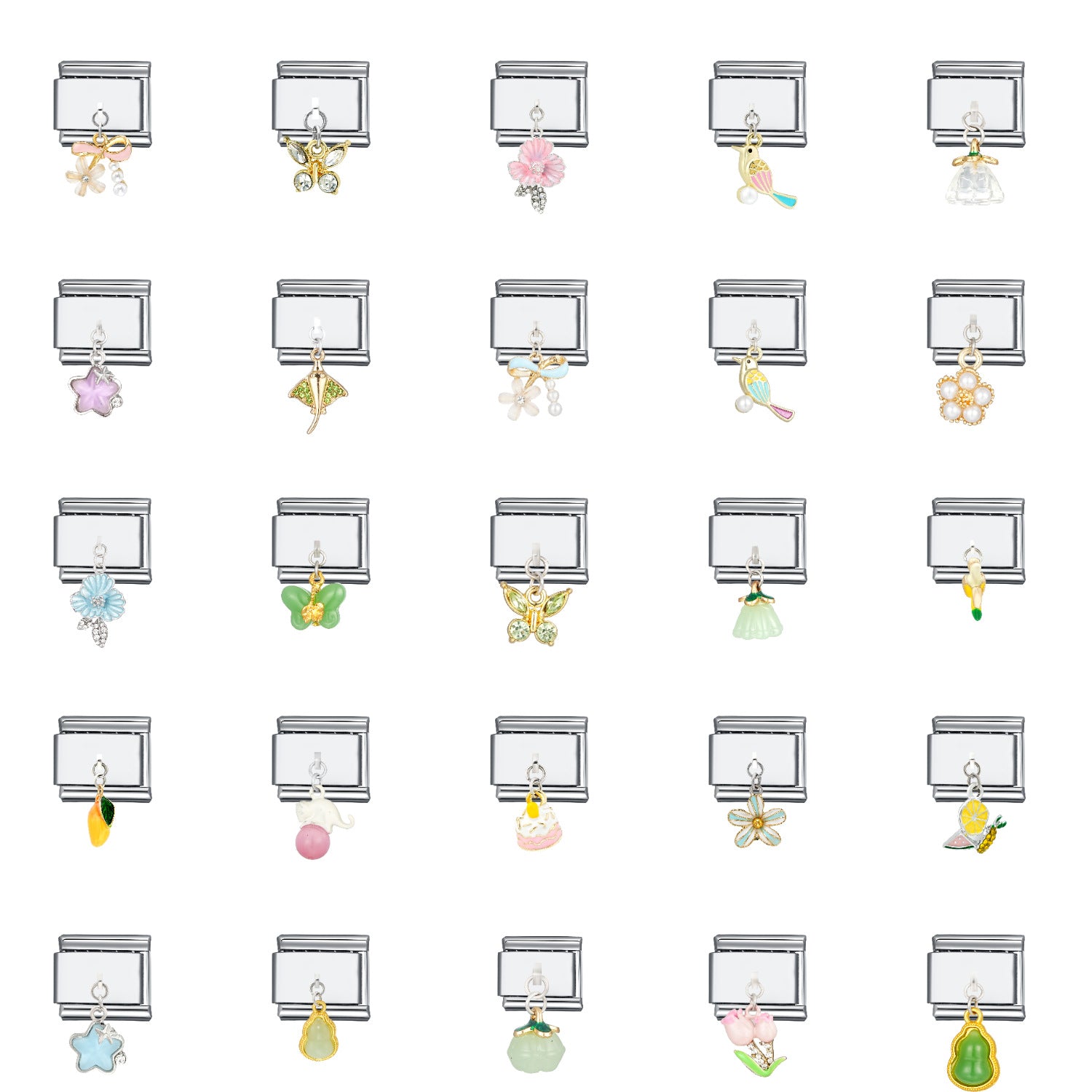 Wholesale Italian Charm Bracelet 9mm DIY Splicing Creative Pattern Pendant Stainless Steel Composable Bracelet