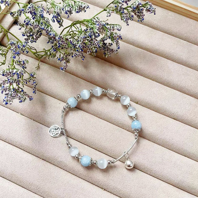 Wholesale  Cat' s Eye Bell Love Elastic Cord Bracelet