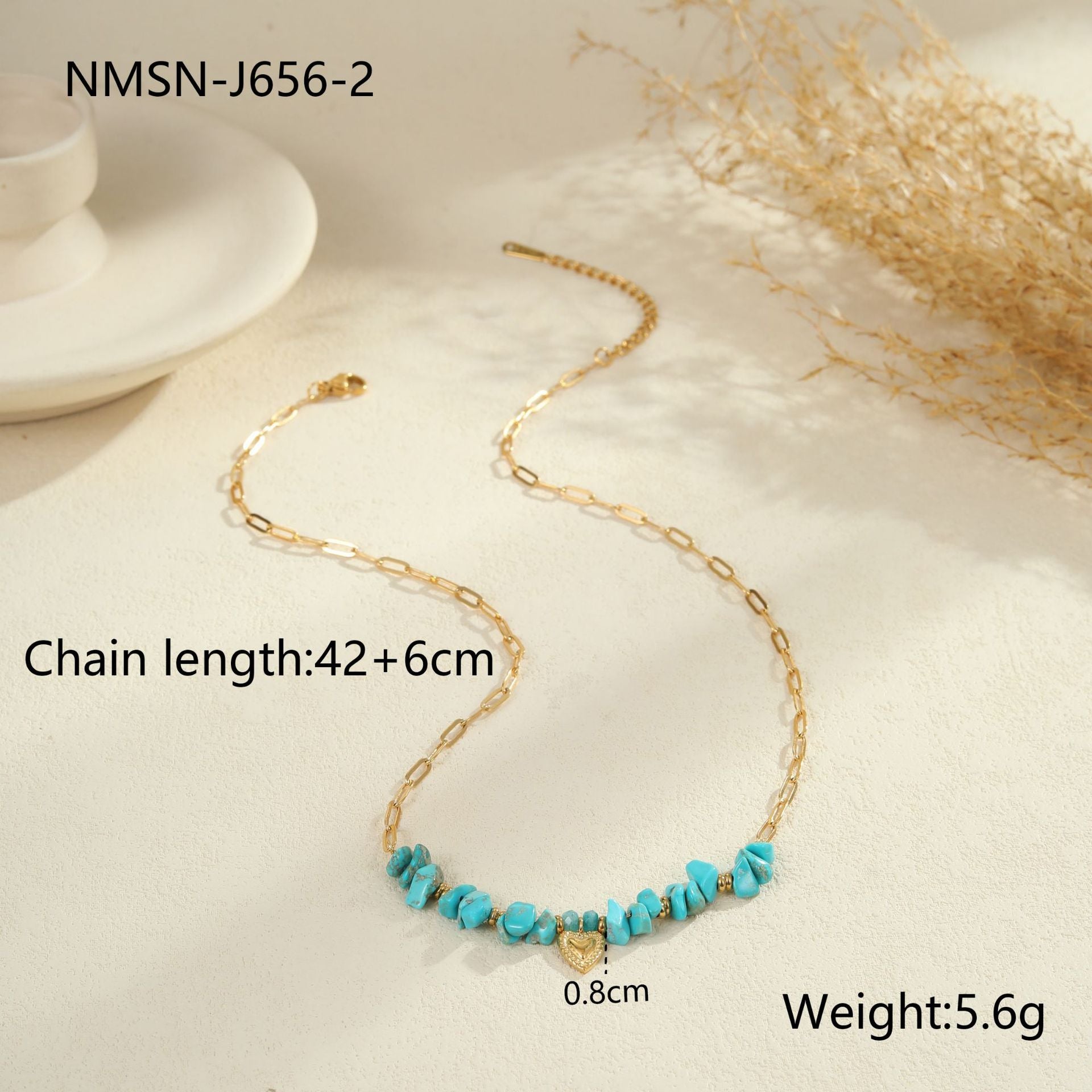 Wholesale Bohemian Luxury Turquoise Natural Stone Necklace and Ring