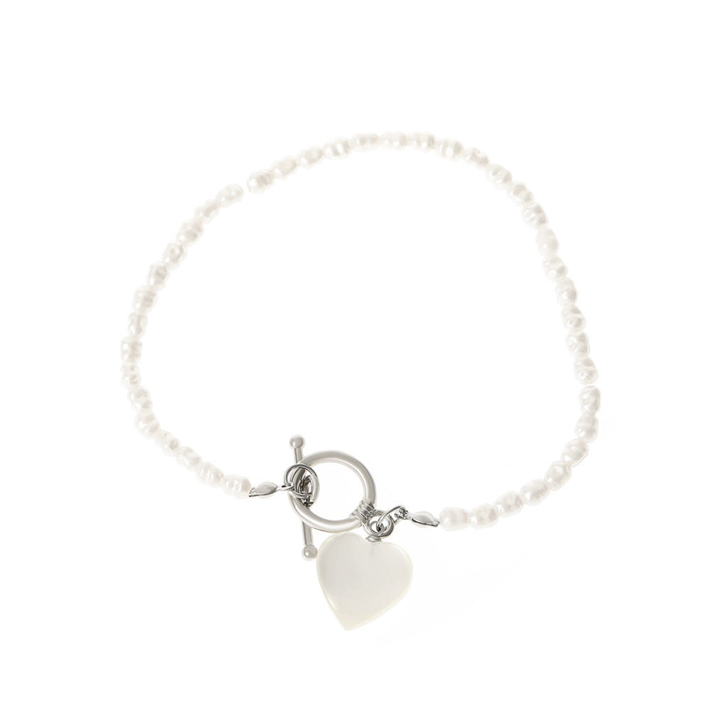 Wholesale OT Buckle Soft Clay Pearl Butterfly Love Bracelet ACC-BT-QW001