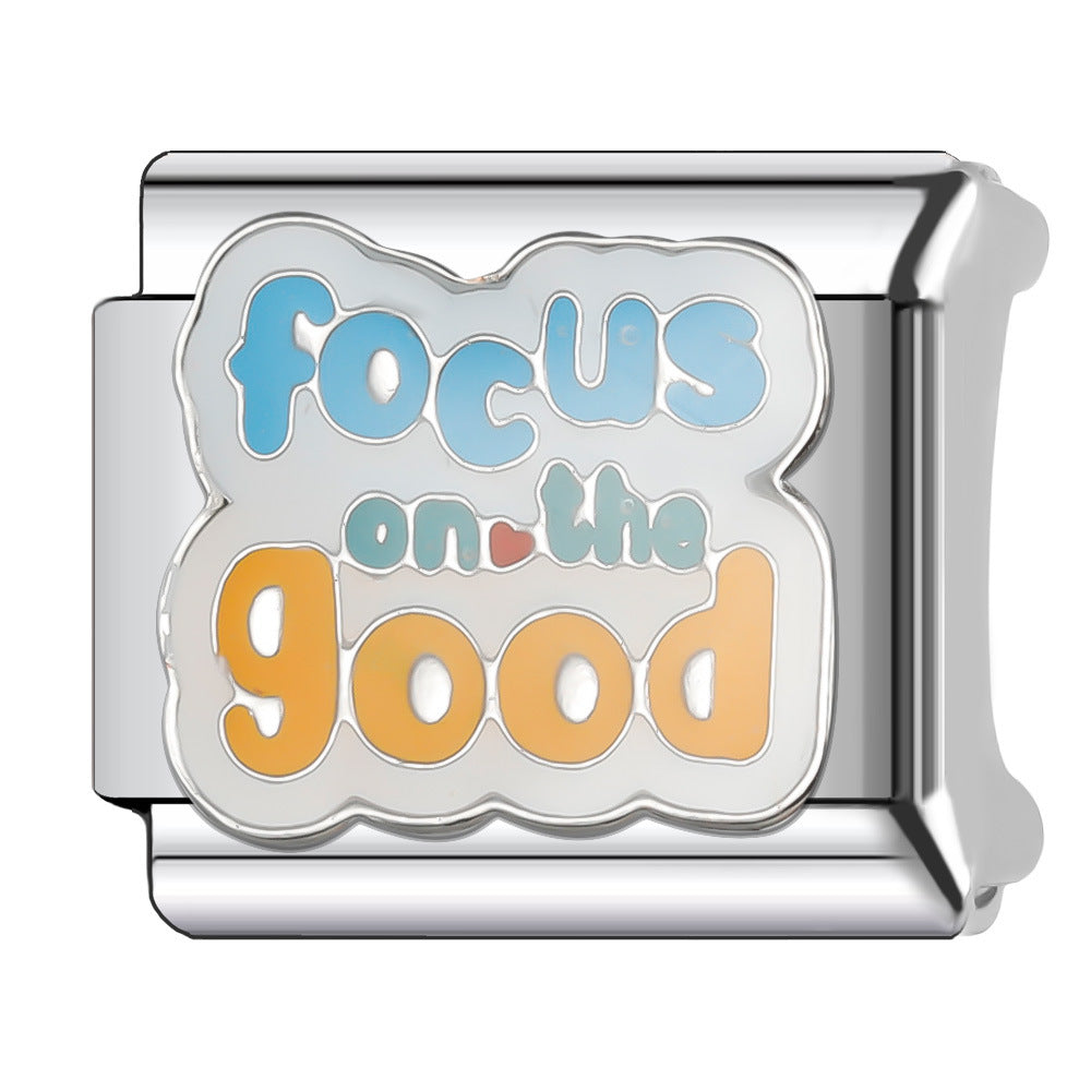 Wholesale Italian Charm Bracelet 9mm DIY Splicing English Stainless Steel Composable Bracelet