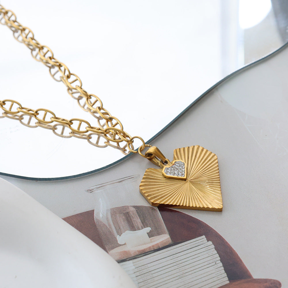 Wholesale Steel Titanium Heart Necklace