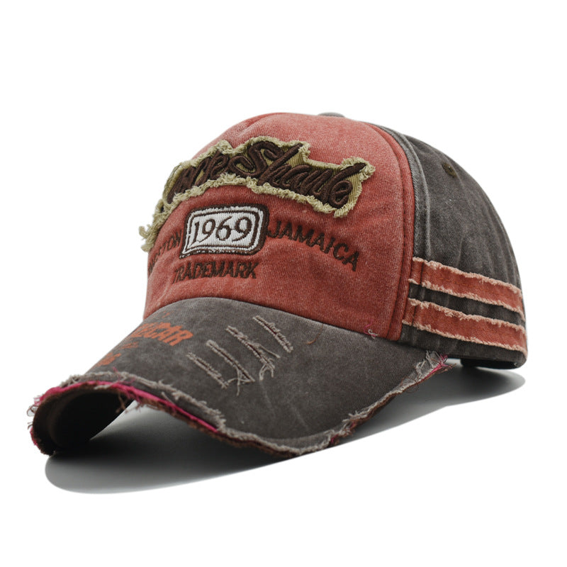 Wholesale Retro Hole Hat Washed Baseball Cap Letter Embroidery Hole Cap ACC-HT-Xiny003