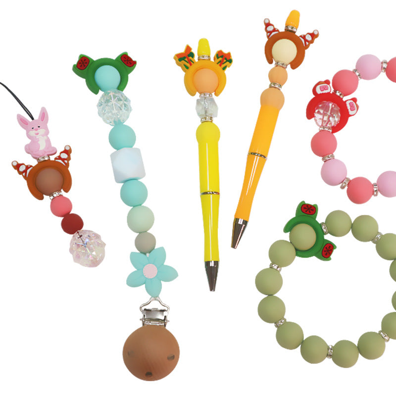 Wholesale 50pcs Christmas Silicone Beads Focal Beads DIY Beading Accessories ACC-BDS-JIaHao012