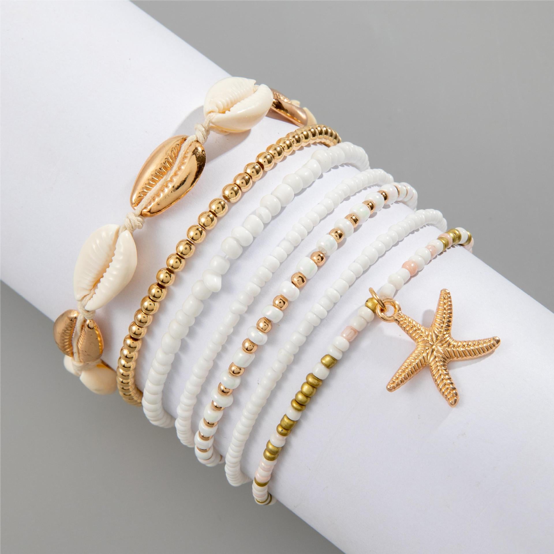 Wholesale  Bohemian Holiday Style Shell Beaded Braided Bracelet
