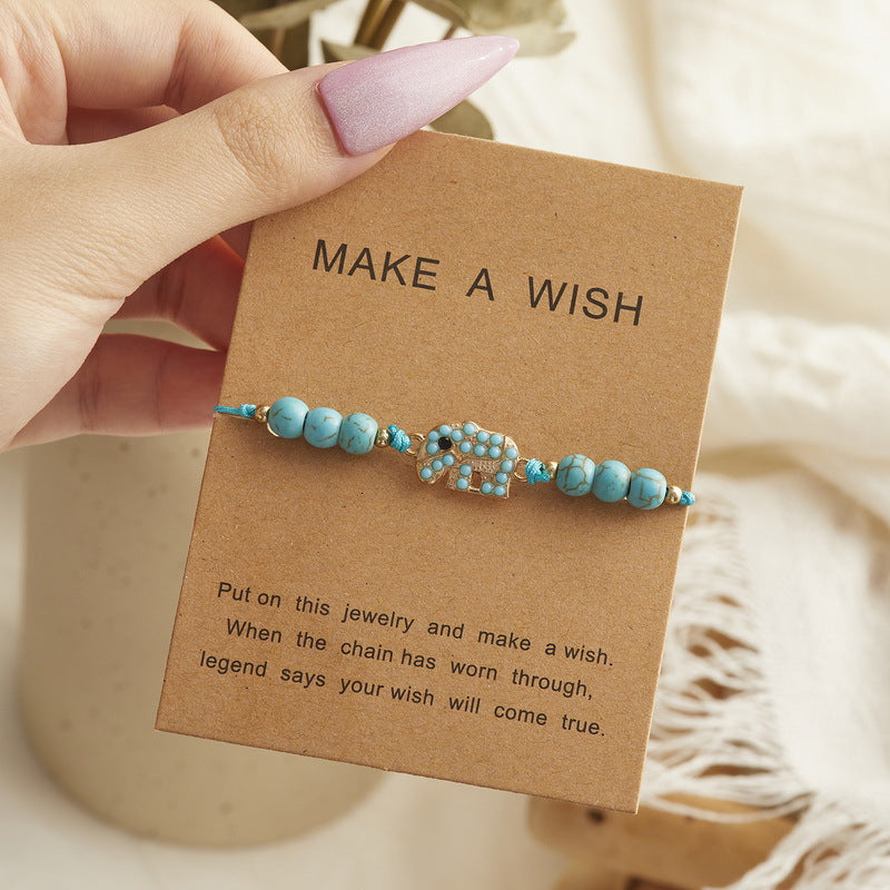 Wholesale turquoise bracelet creative turtle turquoise  adjustable woven bracelet