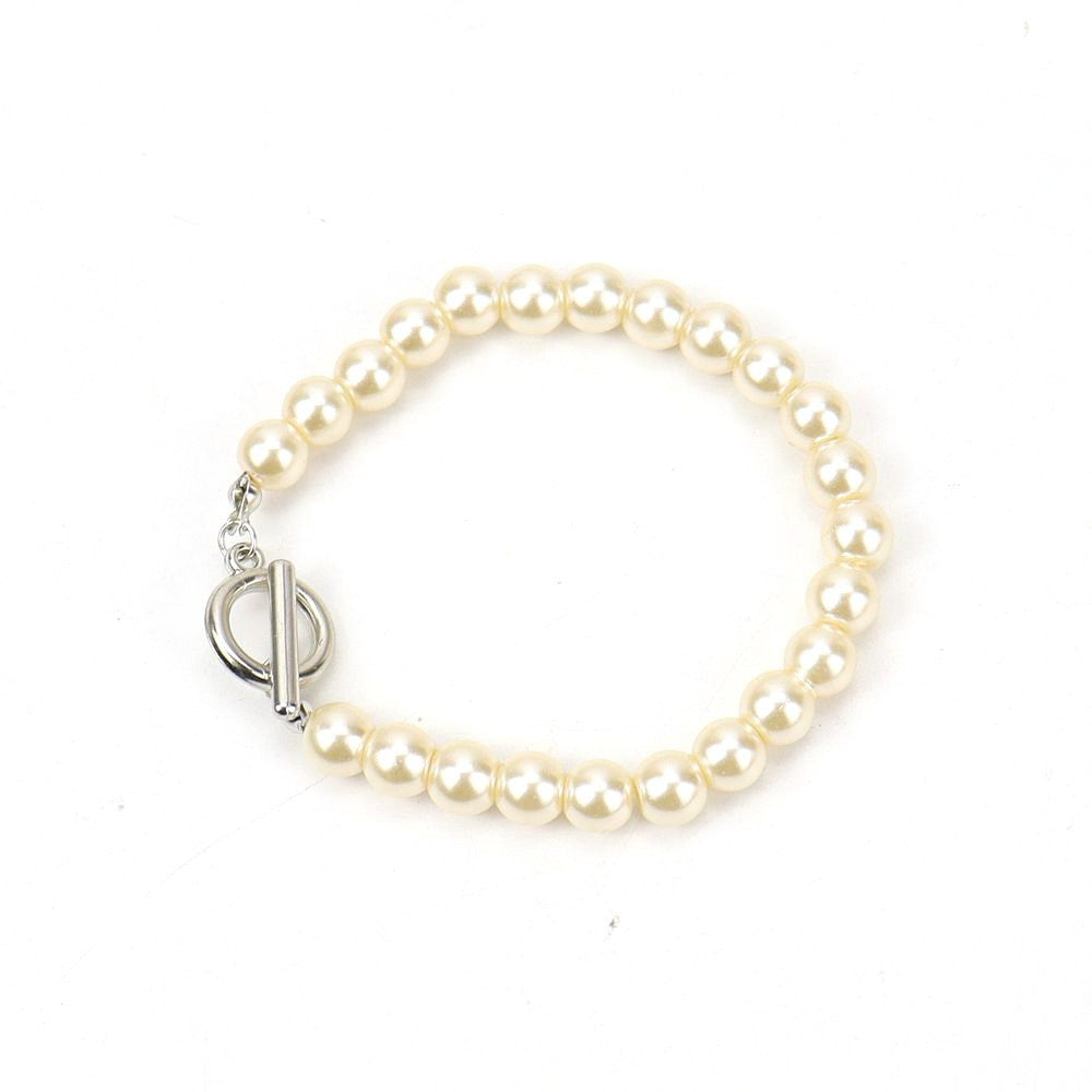 Wholesale Imitation Pearl Letter Bracelet - Stylish Unisex Electroplated Fashion Accessory for Boutique Resale