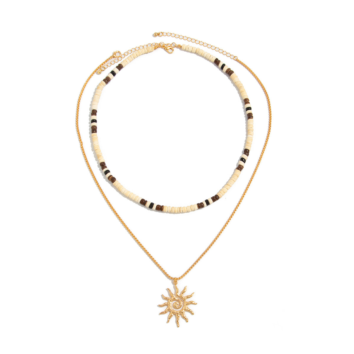 Wholesale Beach Holiday Style nut Shell Bead Necklace Men Sun Pendant Fashion Accessory