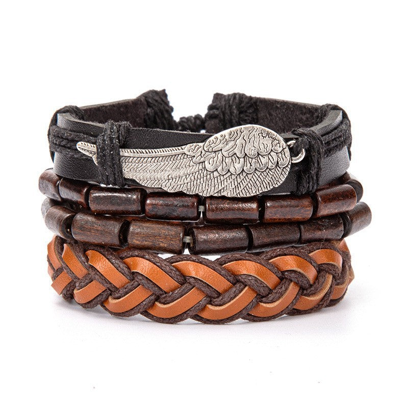 Wholesale Retro Multi-layer Alloy Leather Bracelet