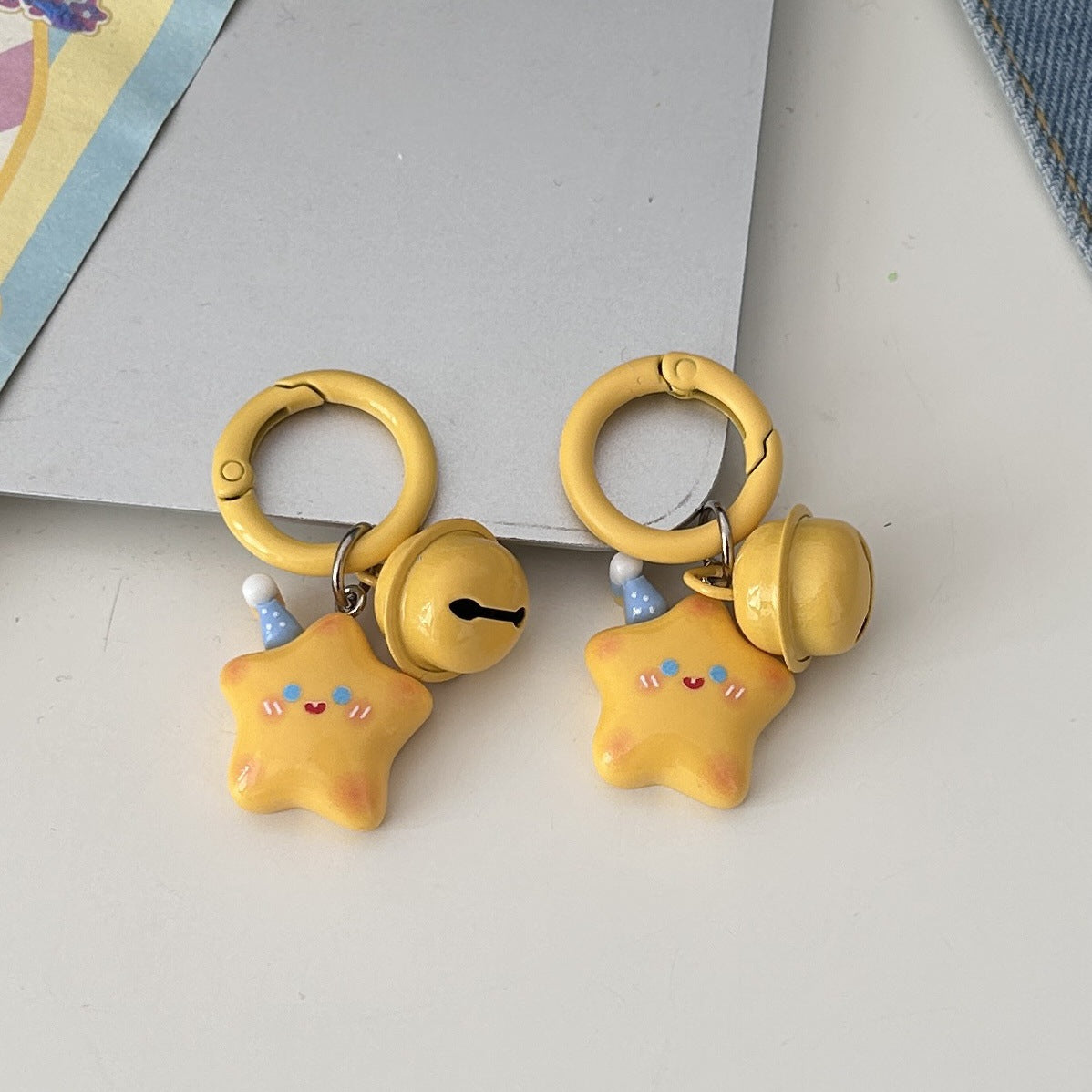 Wholesale Cute Hat Star Bell Keychain