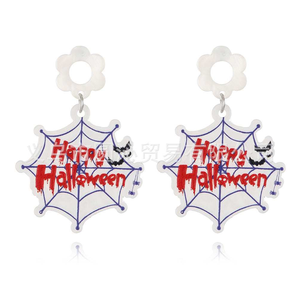 Wholesale   acrylic plate  skull pumpkin ghost mummy earrings