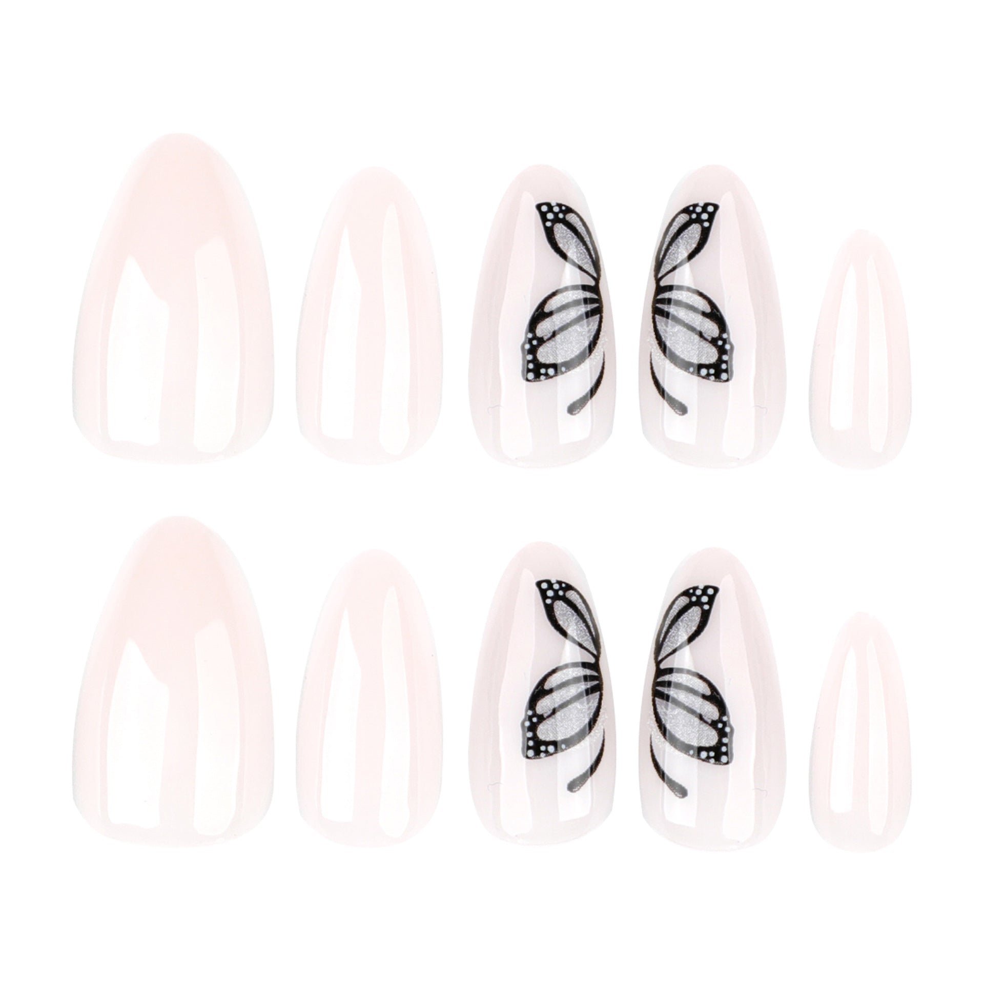 Wholesale 24 Pieces/box Black Butterfly Nails Kits Nail Stickers