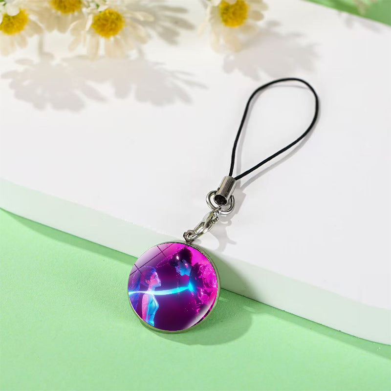 Wholesale Crystal mobile phone chain pendant anime high-value peripheral school bag pendant Keychains kpop