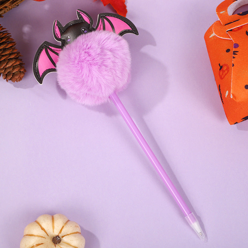 Wholesale  Halloween stationery decompression cartoon bat plush pen
